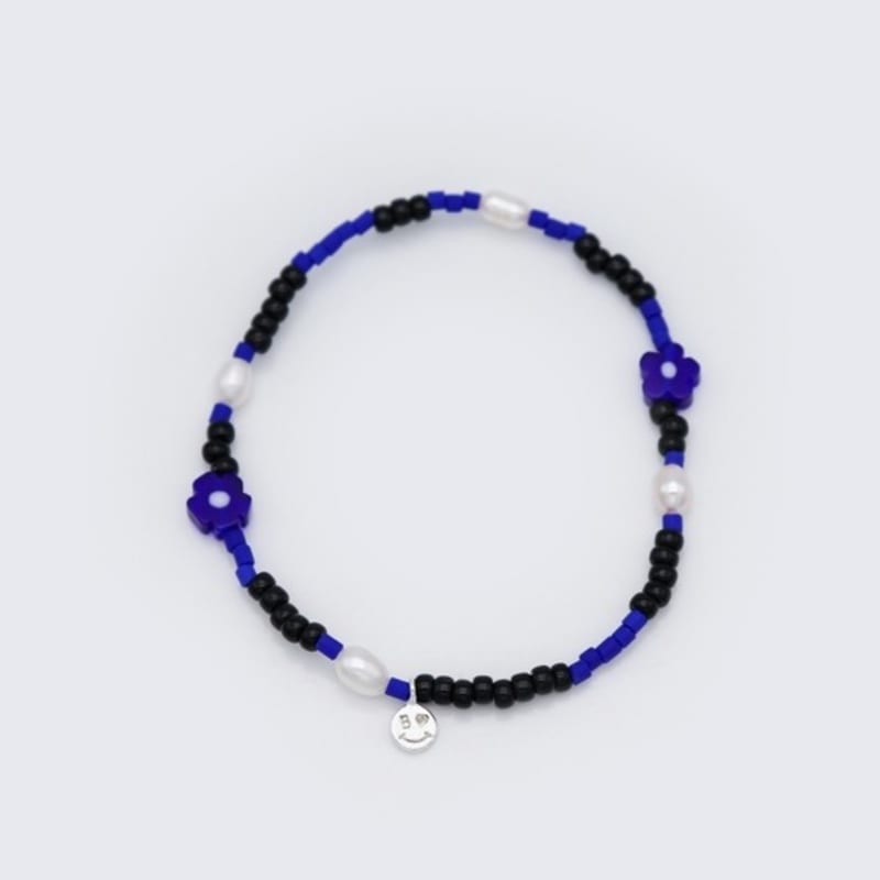 BONBEAU Water Pearl Flower Charm Beads Bracelet Freshwater Pearl Mini Smile Flower Charm Beads Bracelet
