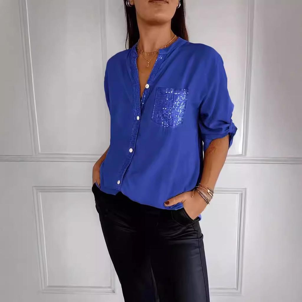 Einfarbiger Sieben-Viertel-Ärmel Temperament Pendlerstil Strickjacke Locker Lässig Damenblusen & Hemden