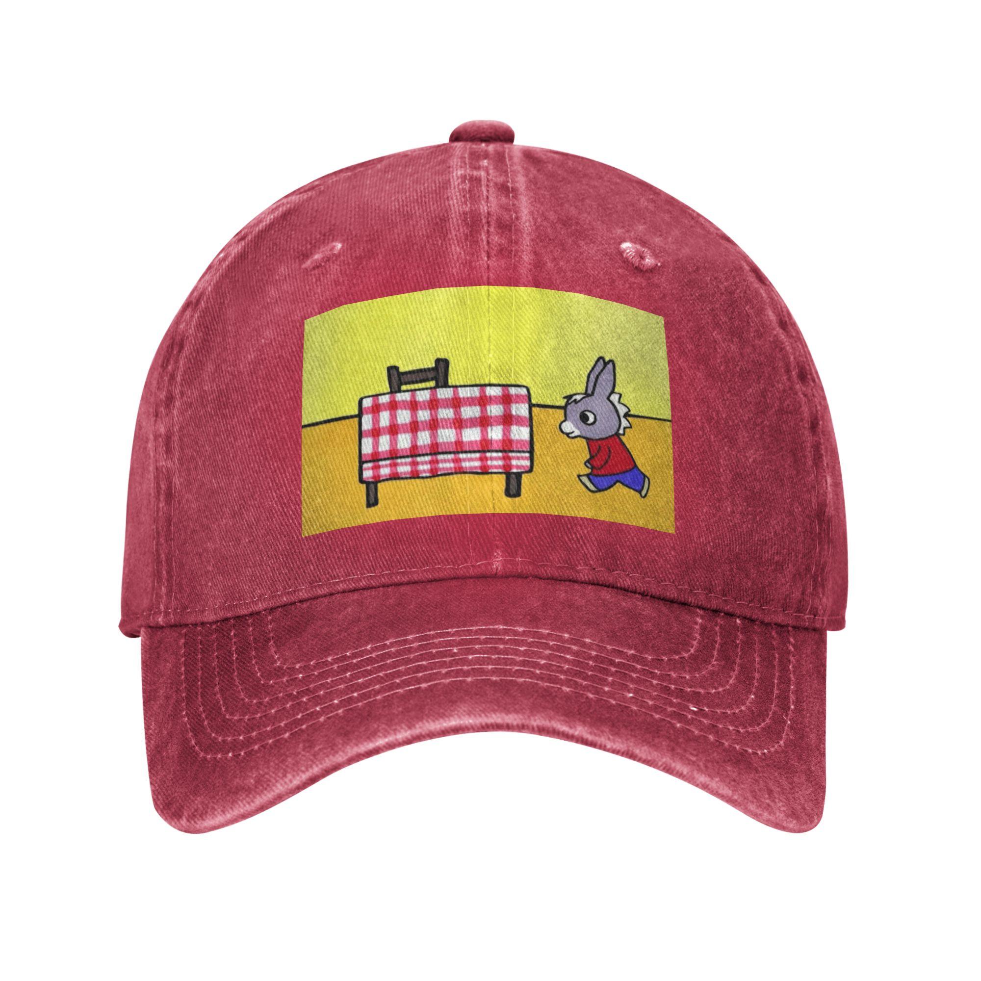 

Happy Trotro Velvet Cute Cartoon Washed Denim Cap Casual Baseball Caps Adjustable Hat Summer Unisex Baseball Hats One Size