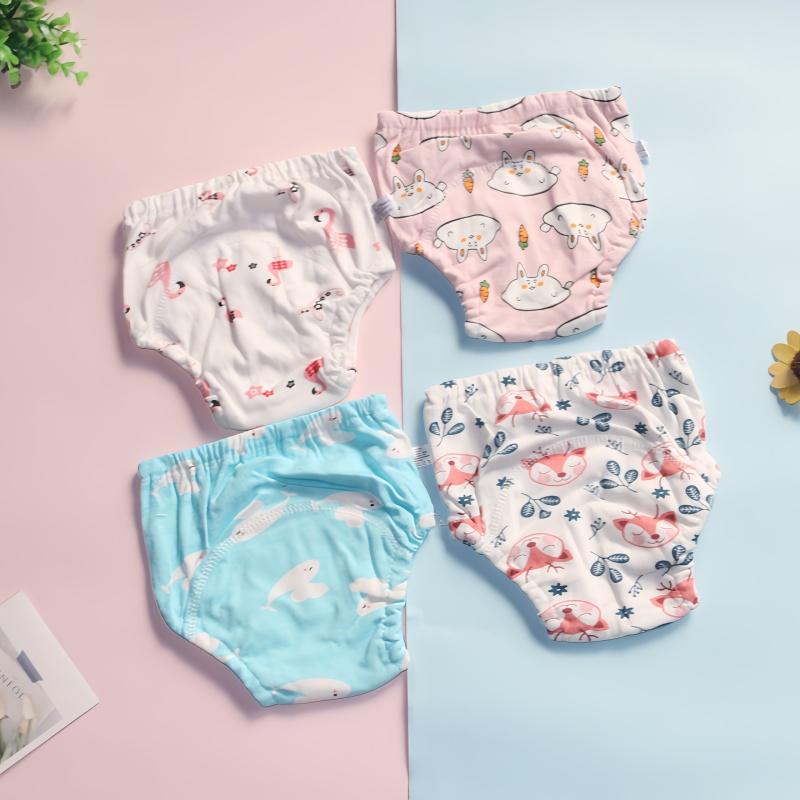 

4 шт./лот, детские хлопковые тренировочные штаны, тканевые подгузники, многоразовые подгузники, подгузники, детское нижнее белье 110