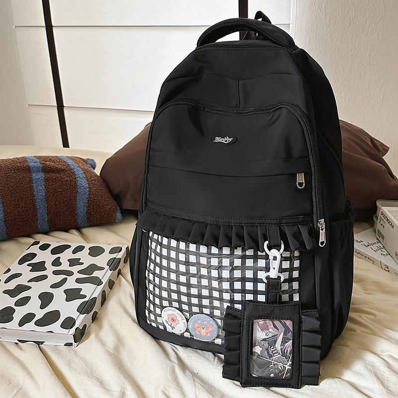 HotSeason Vacation BrandNew Western Style Joker Small Fresh Korean Plaid Simple Female Large Capacity Backpack Backpack .