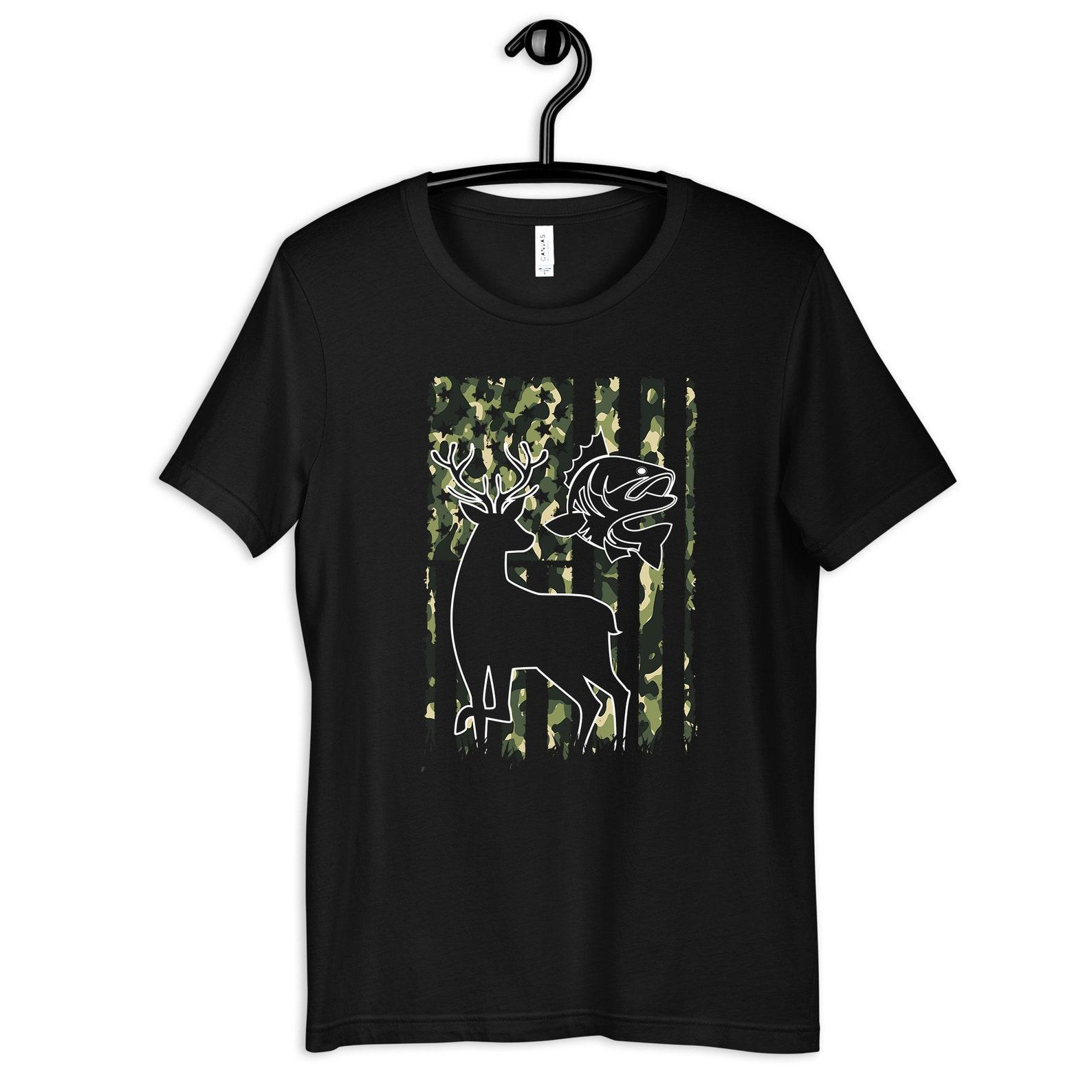 Hunter Fishing Camo American Flag T-Shirt, T-shirt, Womens Tees,T-shirt, Tank Top 4XL