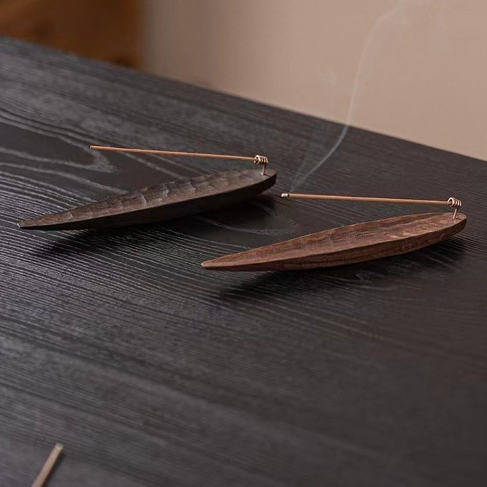 Wooden Boat Incense Holder Bamboo Raft Design Carved Incense Holder  Yoga