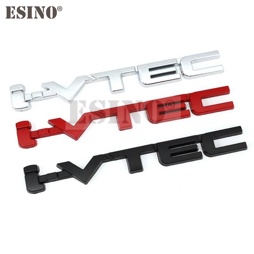 New Car Styling 3D VTEC I-VTEC Metal Chrome Zinc Alloy Emblem Car Body Badge Sticker Auto Accessory for Civic Accord Insight