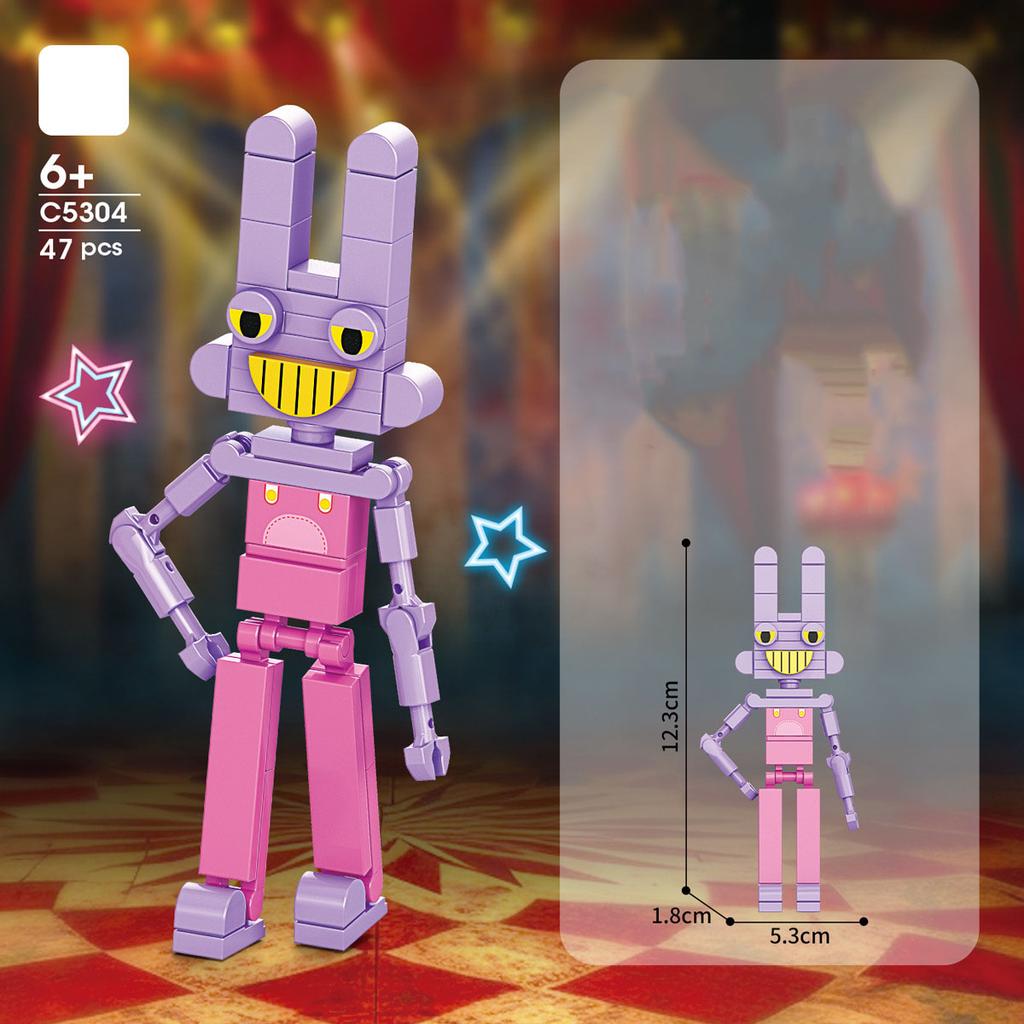 New The Amazing Digital Circus Anime Figures Building Block Horror Game Cartoon Cute Doll Block Model Set Toys for Kids Gifts