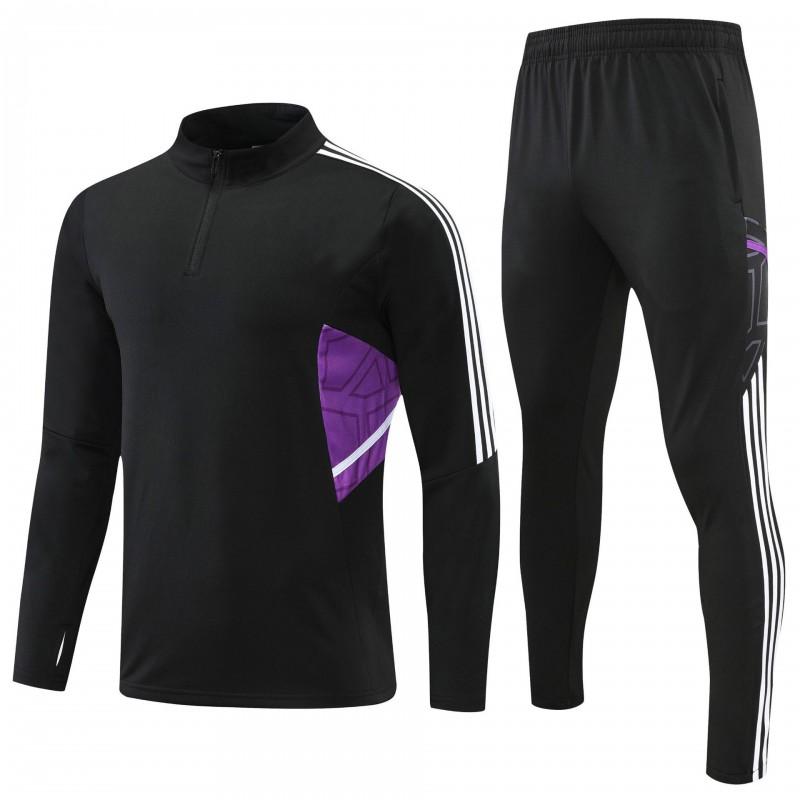 Mens Half-Zip Long Sleeve Soccer Training Jacket Set Winter Sportswear Basketball Football Practice