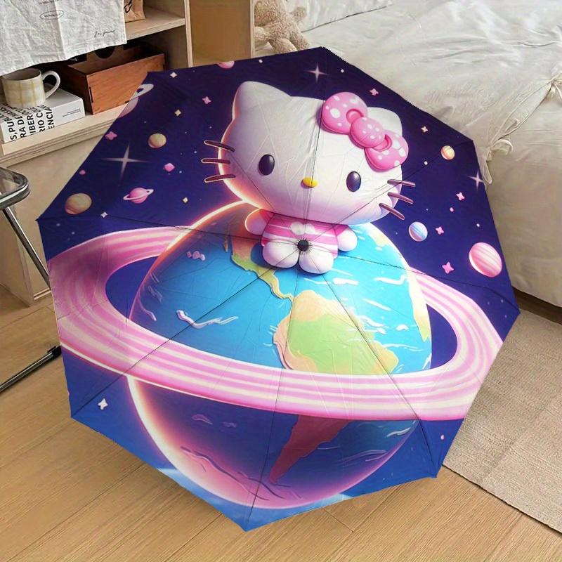 1pc Hello Kitty Galaxy Adventure Umbrella with Plastic Handle,Suitable for All Seasons Home Travel Outdoor UmbrellaSanlio577