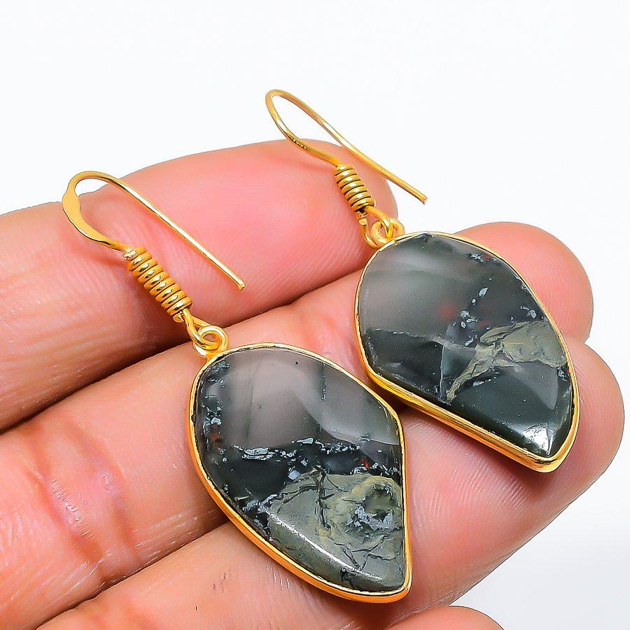 

Red River Jasper Gemstone 925 Solid Sterling Silver Jewelry Earring 1.81 GK-5785