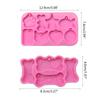 Glossy for Cat/Bone/Fish/Round Tag Keychain Silicone Epoxy Resin Mold DIY Keychain Pendant Jewelry for Anniversary Gift