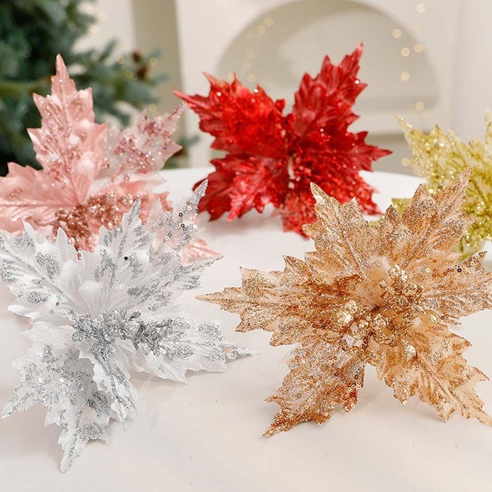 26cm Artificial Christmas Flower Large Christmas Tree Ornaments Merry Christmas Decorations