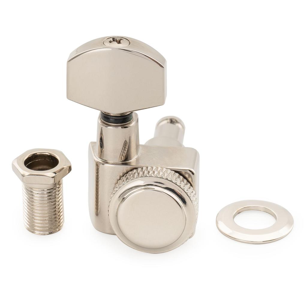 Musiclily Pro locking gear hexagonal for Fender Stratocaster and Telecaster electric nickel 6-in-line 2-pin tuners, 181 ratio, button, guitars,