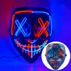 Wireless Halloween Neon LED Purge Mask Masque Masquerade Party Masks Light Grow In The Dark Horror Mask Glowing Masker