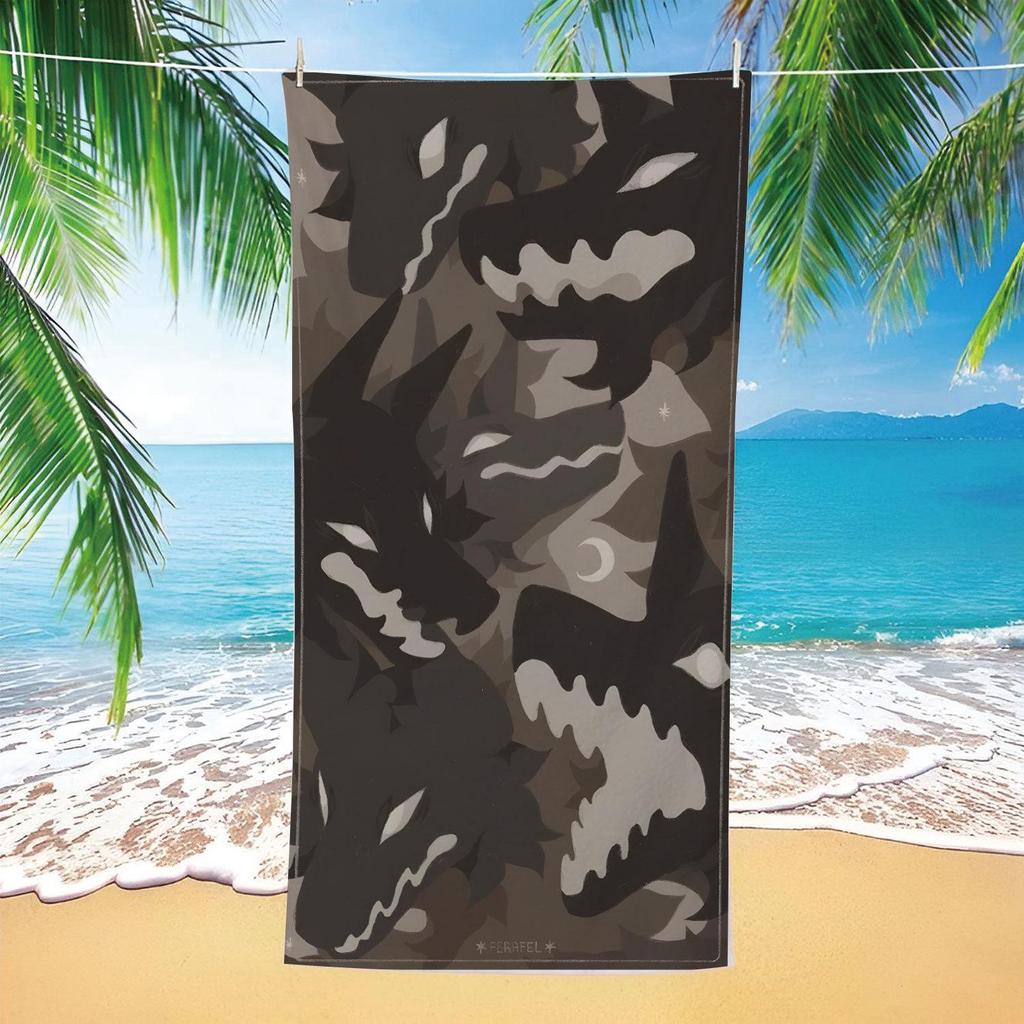 Tropical Quick-Dry Beach Towel with Ocean Whale & Sea Turtle Print - Absorbent & Ideal for Summer Seaside Vacations
