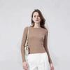 Women's Autumn & Winter Seamless Slim Fit Sweater - 100% Pure Yangtze Wool with Water Wave Texture, 18-Gauge Knit