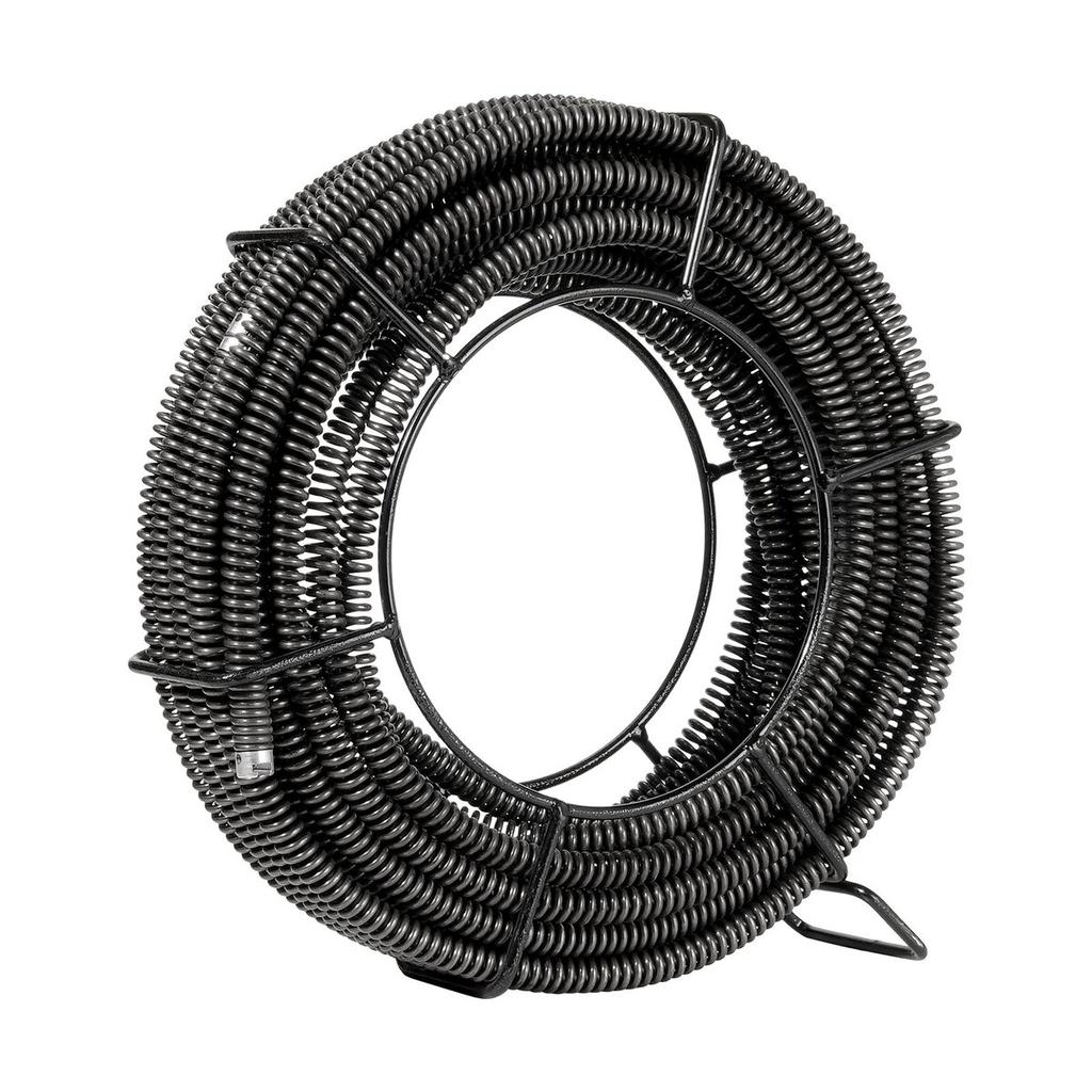 Sectional Drain Cleaning Cable 66FTx5/8In & 7 Cutters for 0.8"-3.9" Pipes