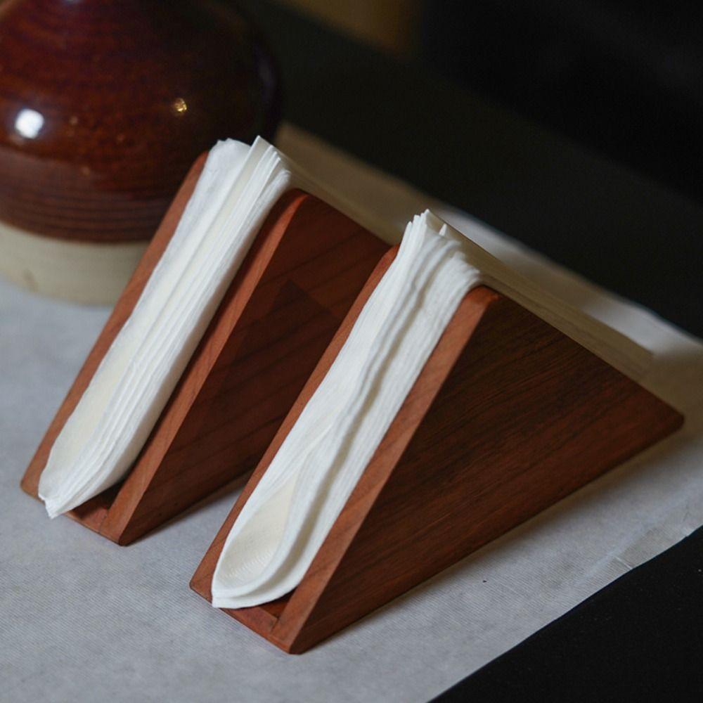 Elegante Portatovaglioli in Legno Fondo Antiscivolo Rastrelliera Verticale per Conservazione Carta Ristoranti