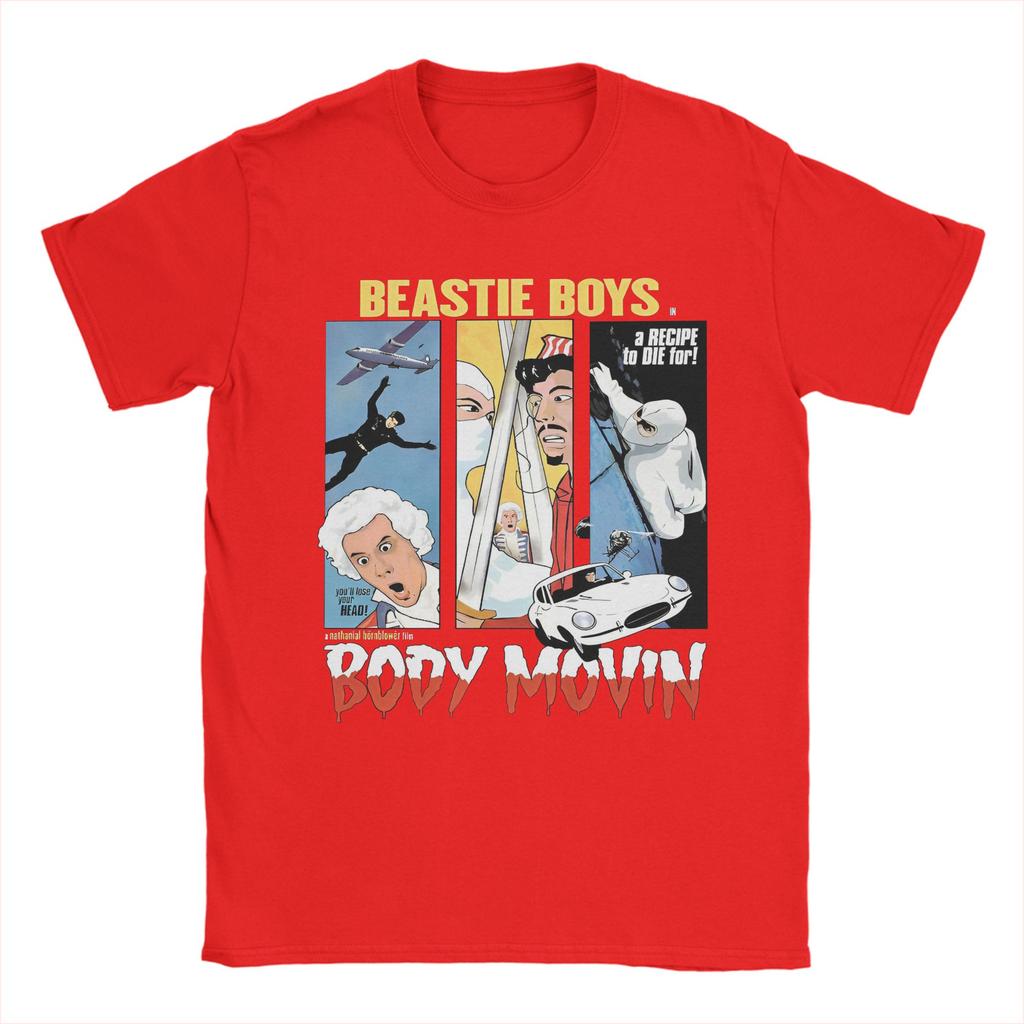 Funny Body Movin Beastie Boys T-Shirts for Men Crewneck 100% Cotton T Shirt Short Sleeve Tees Plus Size Clothing