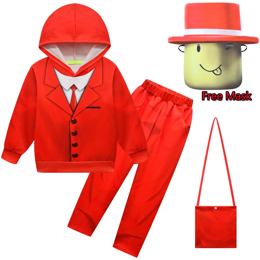 Pocket Devs VR Cosplay Costume Red Suit Set Devs-ROB Game Roleplay Outfit for Boys Girls Halloween Party Cosplay Ready To Ship