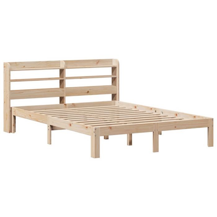 VidaXL Bed Frames with Headboard 140x200 Cm Solid Pine Wood, Bed, Bedroom Furniture, Wooden Bed, Bed 3306788
