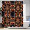 Modern Geometric Shower Curtain Vivid Colors, Decorative Privacy Bath Mat 3D Printing Waterproof Fabric Bathroom Accessories Dec
