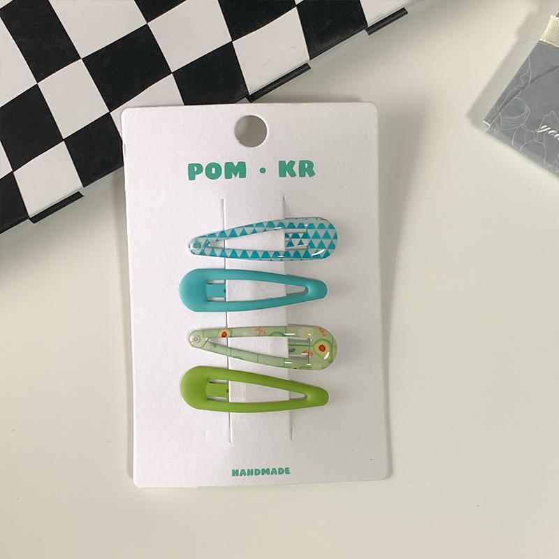 Snap Hair Clips Leopard Solid Print No Slip Metal Plastic Geometric BB Hairpins Fashion Side Clip Hair Accessories for Girls