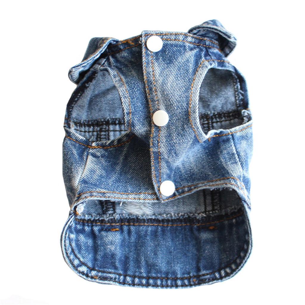 Denim Vest Jacket T-Shirt Cute Puppy Clothes, Comfortable Cool Clothing For Small Dogs