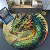 Fantasy Dragon Round Area Rug,Carpet Rug for Living Room Bedroom Sofa Playroom Decor,Non-slip Floor Mat