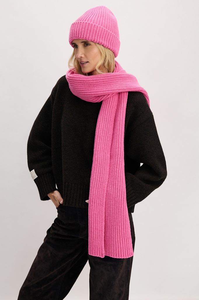 PURE Pink Ribbed Merino Wool Hat