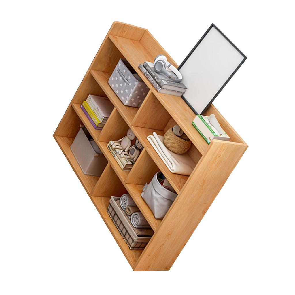 Bedside Table Simple Multi Compartment 10 Cube Open Storage Organizer Thickened Density Board Long