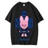 2025 KPOP KARMA HYUNJIN Cartoon Print Oversized T Shirt Women Korean Fashion Fans Cotton Hip Hop Tee Shirt Harajuku Tops