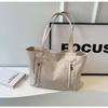 Casual Large-Capacity Bag Women'S Summer Fashion Simple Canvas Bag Commuter Shoulder Tote Bag Shopping Bag