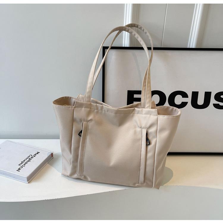 Casual Large-Capacity Bag Women'S Summer Fashion Simple Canvas Bag Commuter Shoulder Tote Bag Shopping Bag