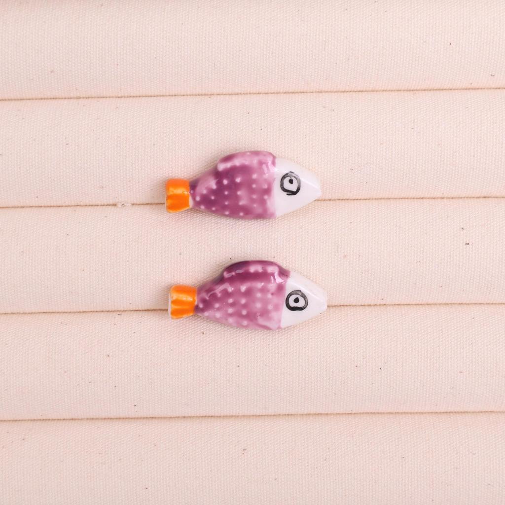 Hobby Hand-Painted Ceramic Fish Beads for DIY Jewelry