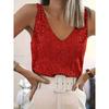 Women's V Neck Sleeveless Sequin Tank Top Straight Fit Elegant Party Cami Top