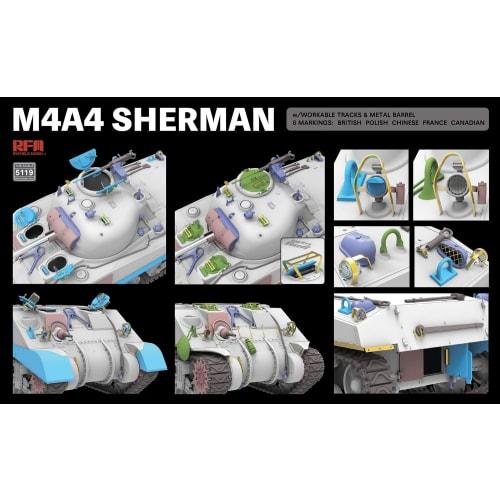 Ryefield Model 1/35 M4A4 Sherman Plastic Model Assembly Kit RFM5119