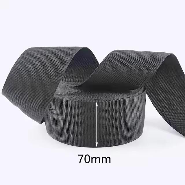 20/50M Black Nylon Webbing Tape 20-100mm Backpack Ribbon Strap At The Meter 1.3mm Thick Safety Belt Sling Sewing Bias Supplies