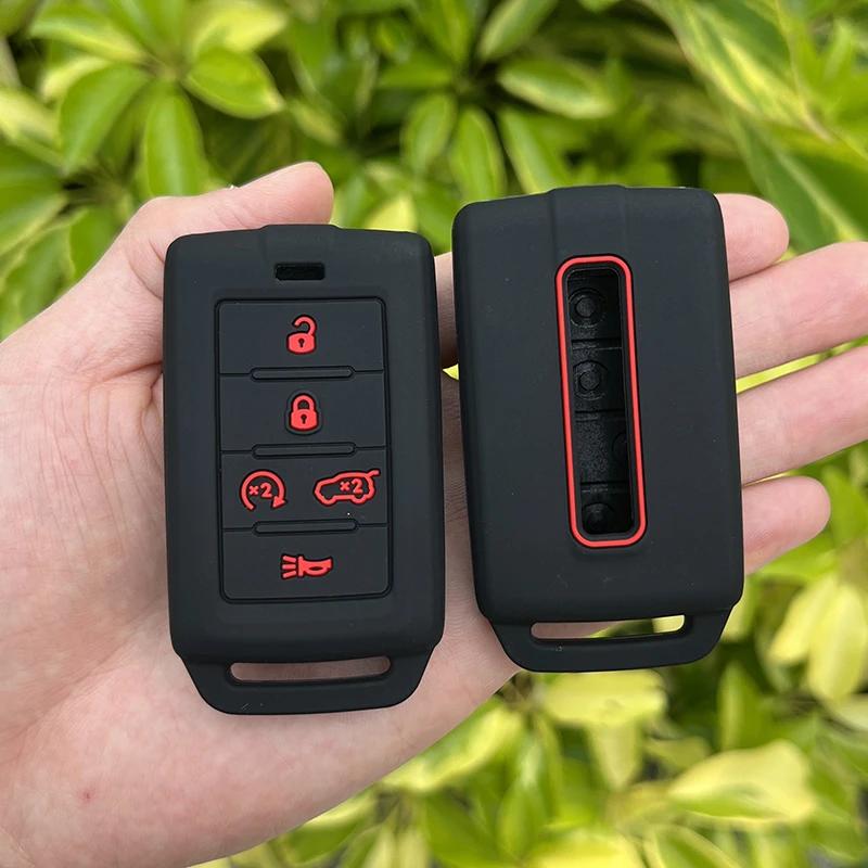 

Silicone Car Key Case Cover for Jeep Wagoneer 2021- 2022 For Dodge RAM 1500 2a500 RAM2500 TRX Smart Key Shell Fob Accessories