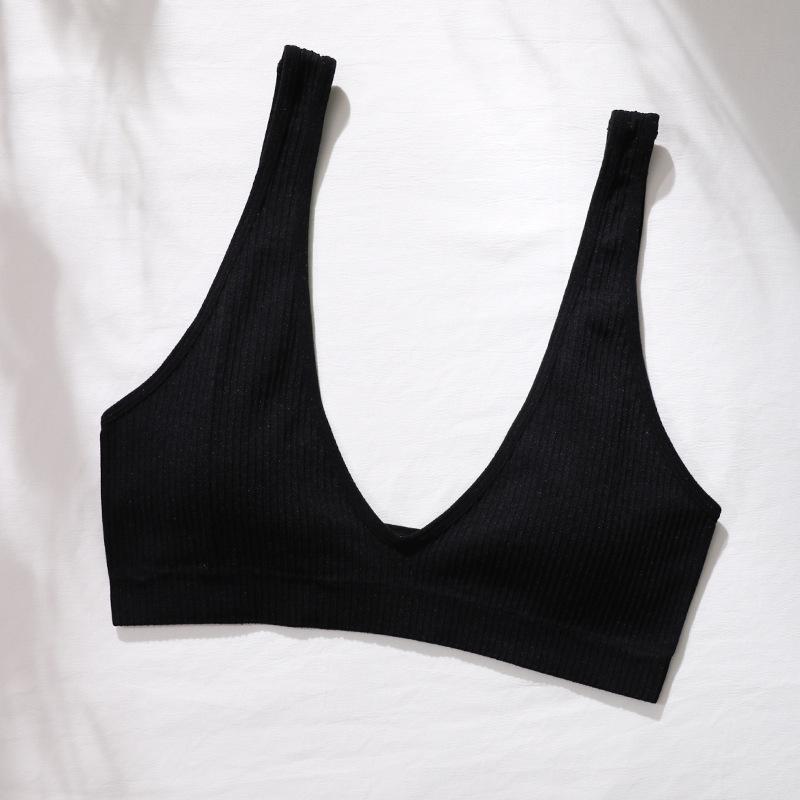 Plus Size Seamless Deep V Wireless Comfortable Thin Bra For Women S