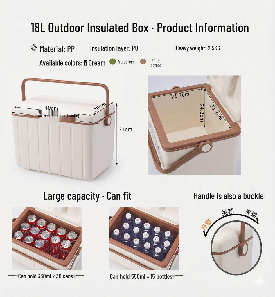 Portable Outdoor Insulated Refrigerated Box Set (6L + 18L) - Ideal for Camping, Food Festivals, Gifts, and Dragon Boat Festival.