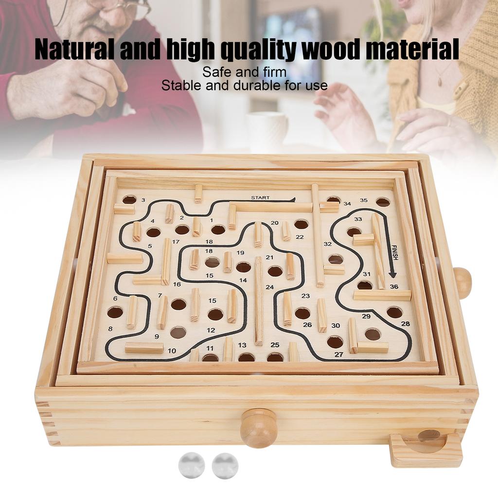 Drewniany Labirynt Kulka Stalowa Balans Labirynt Gra Edukacyjna Zabawka Prezent