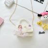 Chain Fashionable Pvc Bag For Children With Adorable Bowknot And Breathable Lining