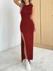 Women's Elegant Casual Sleeveless Slit Dress - Spring/Summer 2026 Collection