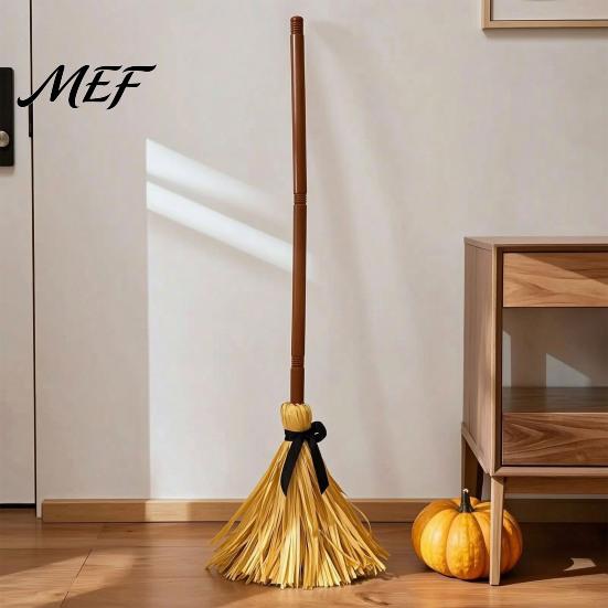 Tajemná dekorace na sváteční dům Halloweenský zvukový koště, Pohyblivá čarodějnická koště jako rekvizita s efekty, Slavnostní stolní ozdoba Strašidelná kouzelná hračka pro