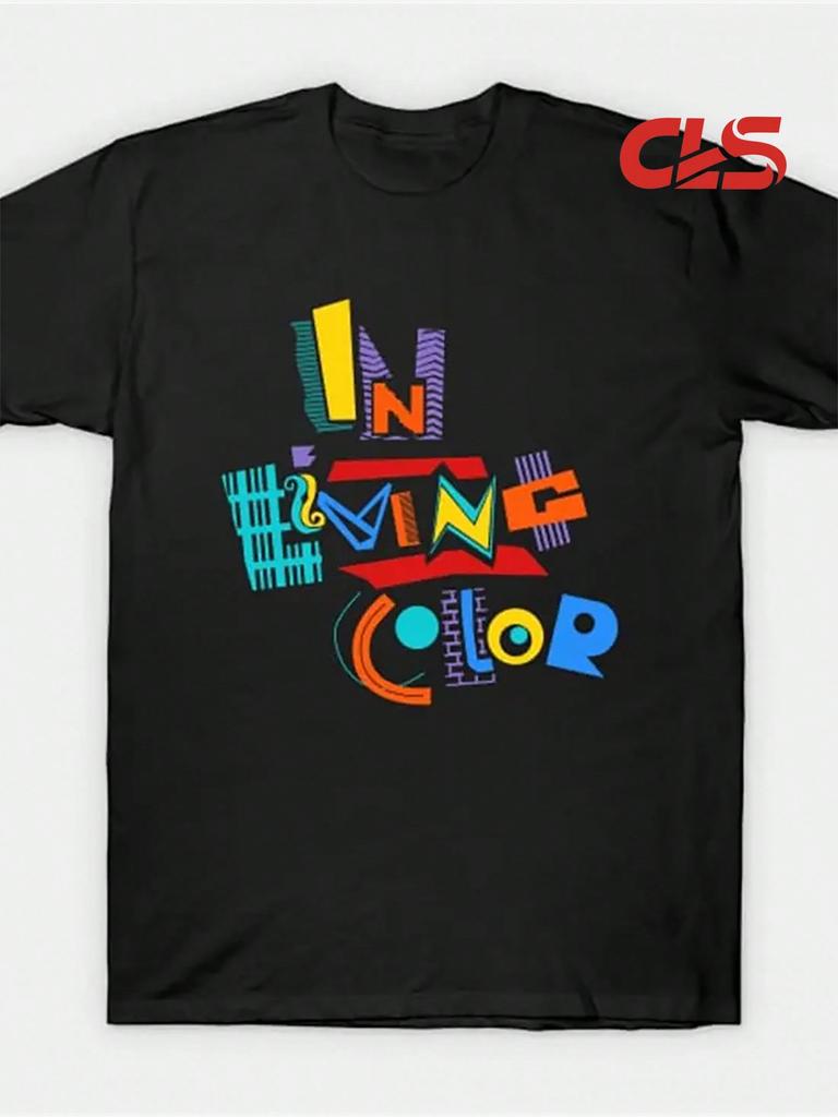 Plus Size Retro Style In Living Color Text Pattern T Shirt 100 Cotton Round Neck Black Nostalgic Style For Men Gifts Big And Tall Men Clothing
