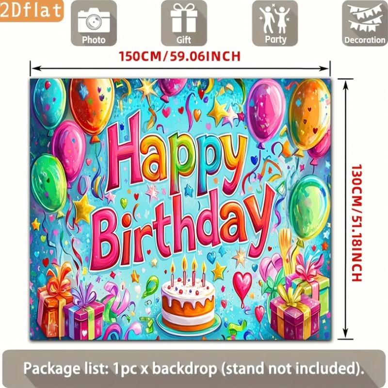 2D banner 1 piece suitable for birthday celebration party banners. It features a cute balloon design.PMJ