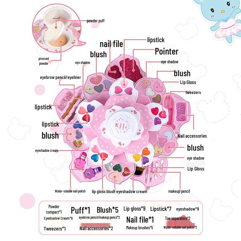 Kids' Princess Makeup Suitcase - Girls' Performance & Birthday Gift