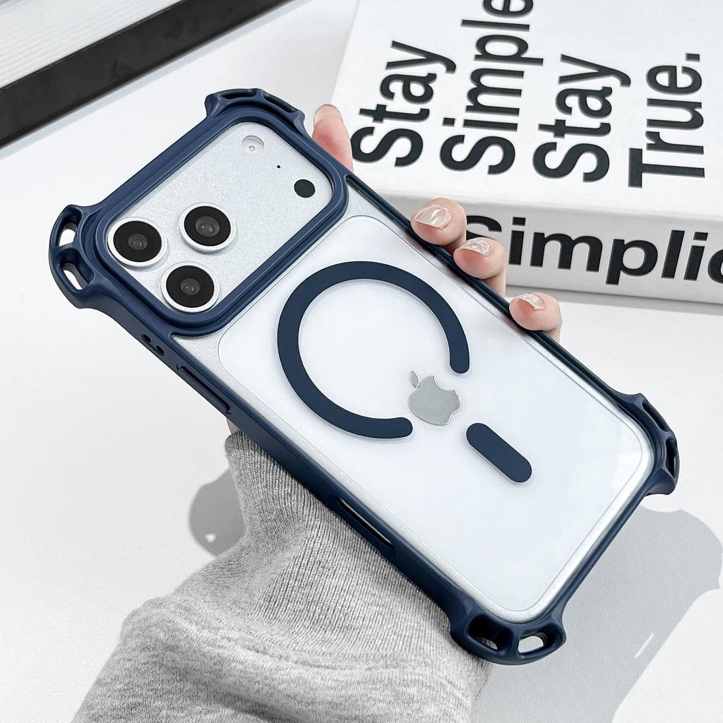 Creative Drone Four Corner Anti Drop Magnetic Case For iPhone 17 16 15 14 13 12 Pro Max for Magsafe Transparent Crossbody Shell