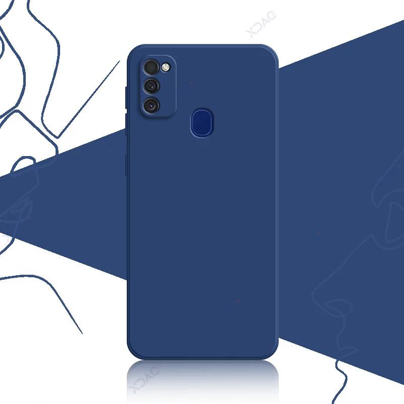 Hochwertige quadratische Flüssigsilikon-Telefonhüllen für Samsung Galaxy M21 M30S SamsungM21 360 Weiche Schutzhülle Anti-Fall-Rüstung