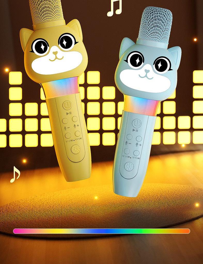 מיקרופון ורמקול קריוקי אלחוטיים לילדים: צעצוע הדהוד, שירה וחינוך מוקדם לבנות קטנות