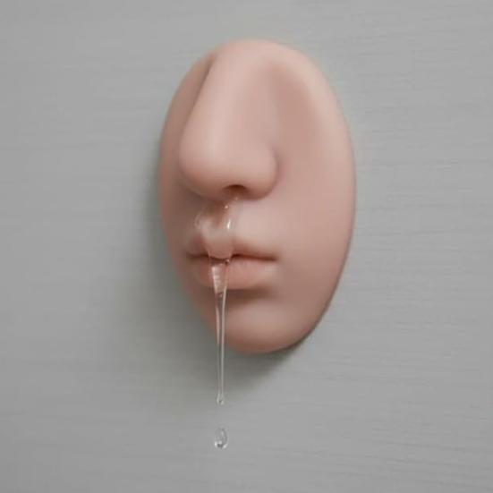 Nose Shape Wall-Mounted Soap Dispenser with Strong Adhesive Backing Easy Squeeze Silicone Liquid Soap Pump